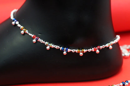 silver anklets for women