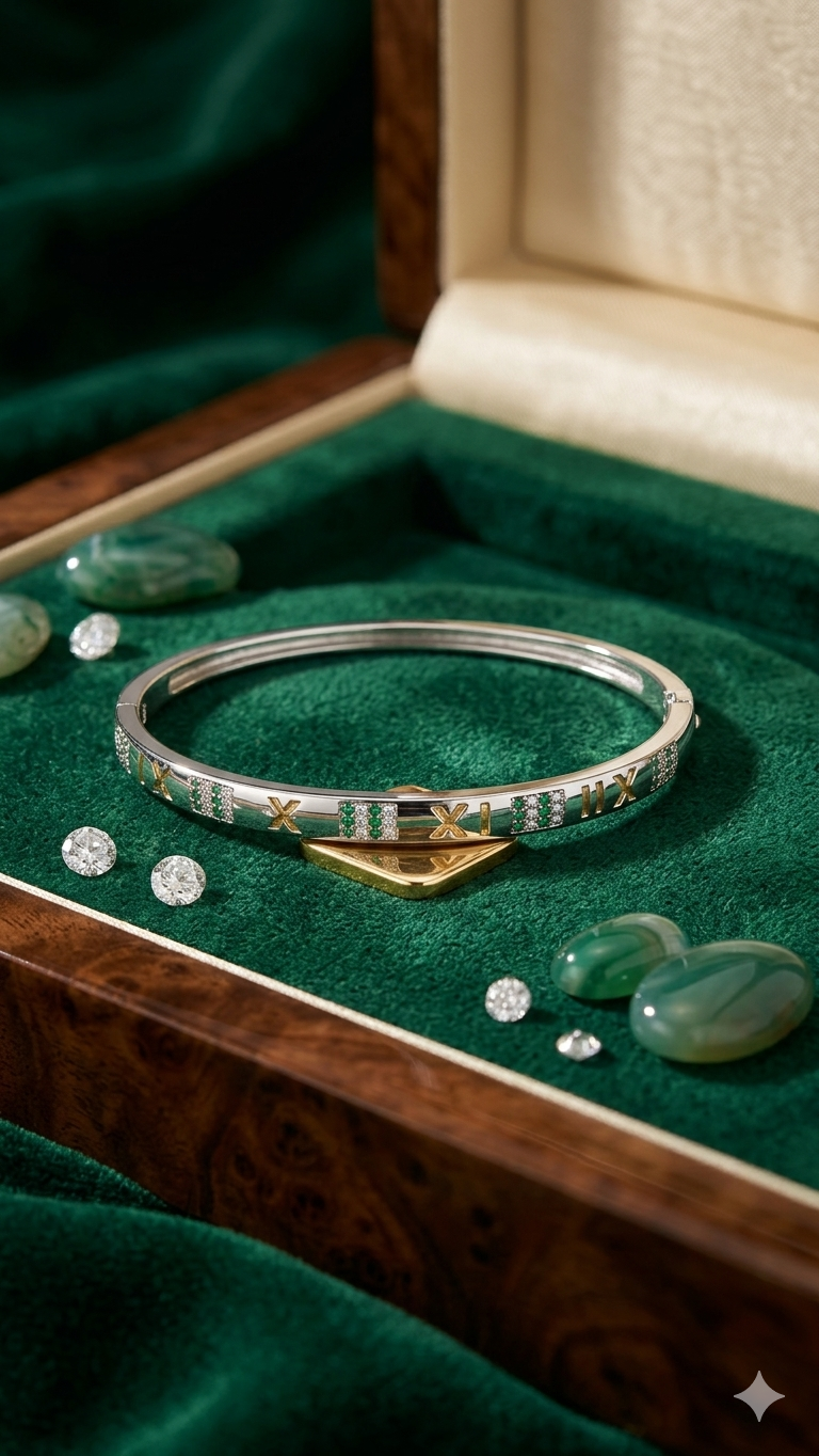 Elegant Silver Roman Kada ✨
