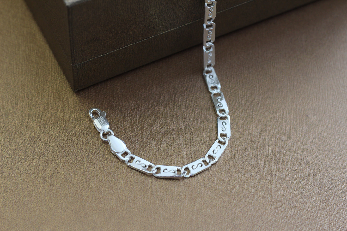Pure Silver navabi Bracelet for Men | Flexible navabi Pattern | Elegant Casual & Party Wear