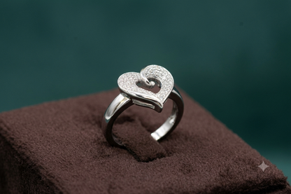 Aavika Zevar Sterling Silver heart Ring | heart Jewelry for Women