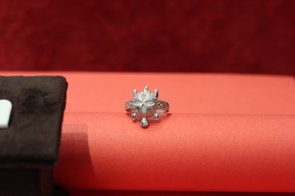 Premium Italian Silver turtle Men’s Ring with Textured Square Face