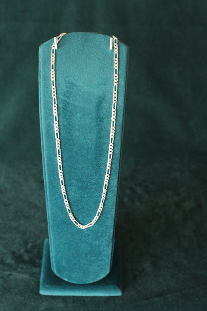 Silver thin figaro Chain – Premium Shine & Comfortable Fit