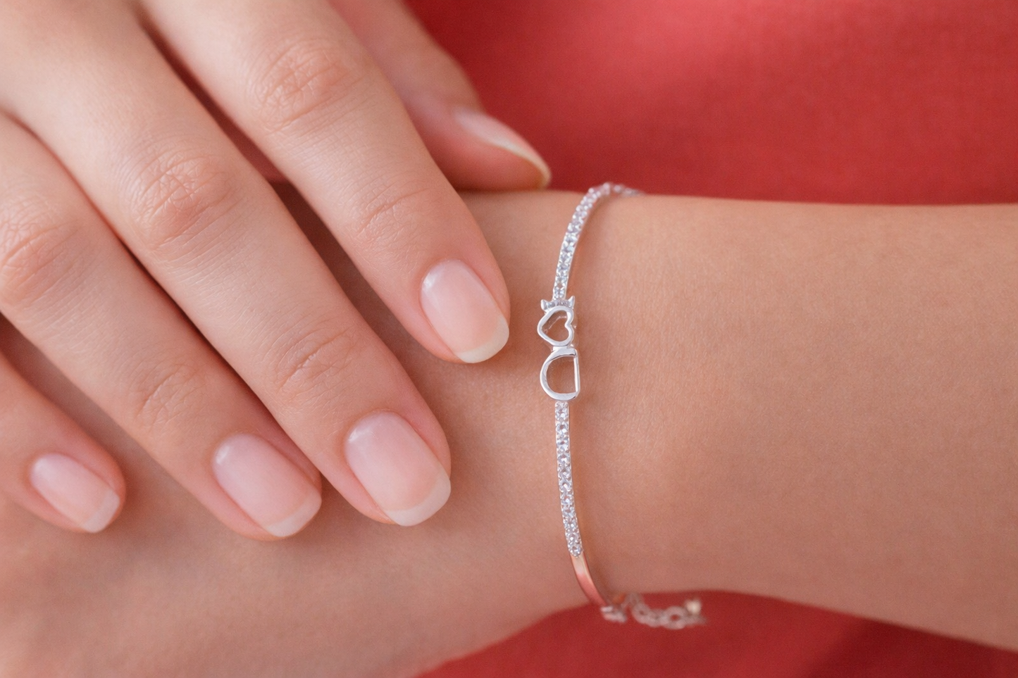 Silver i love you Kada Bracelet
