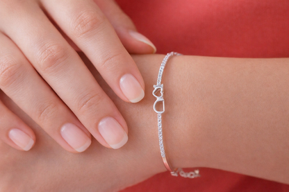 Silver i love you Kada Bracelet