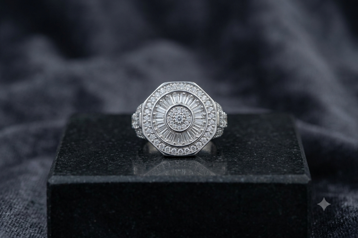 Luxury Italian Sterling Silver Square Ring – Men’s Jewelry
