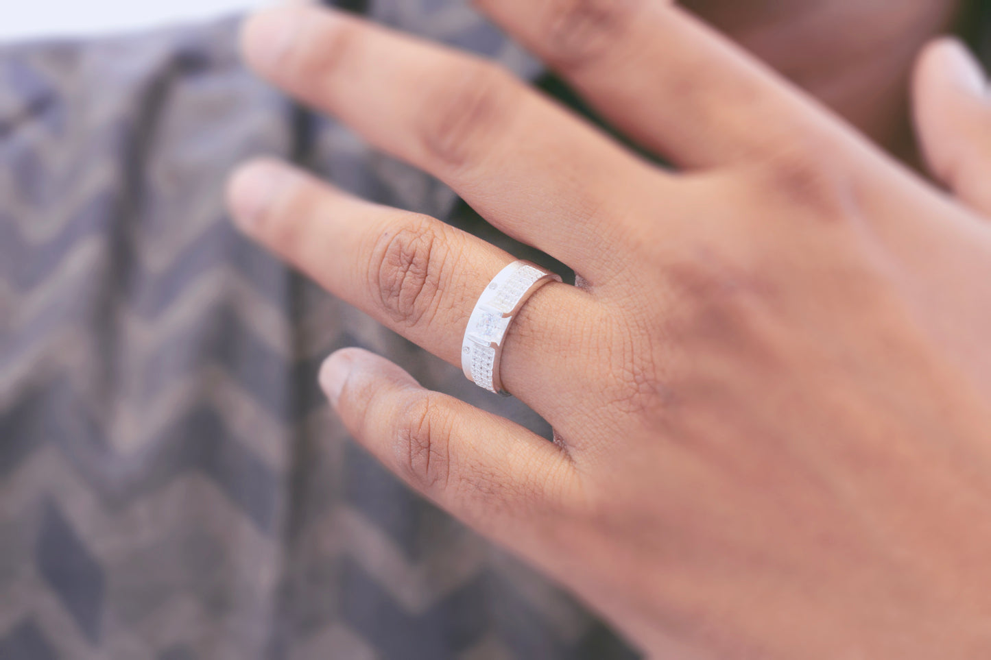 Silver men's ring