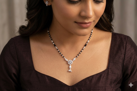 Silver short mangalsutra