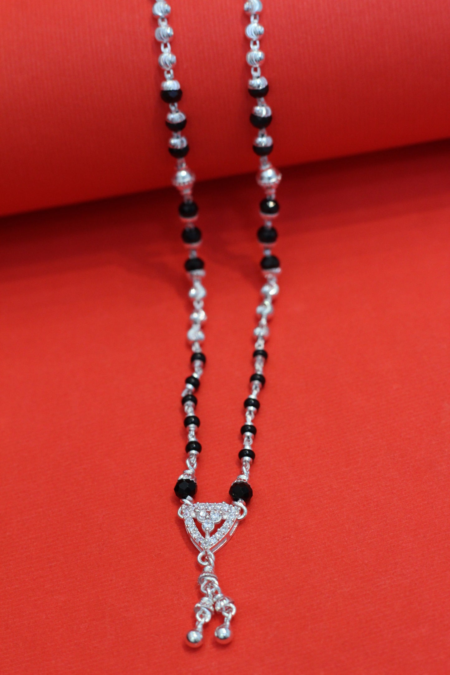 Silver short mangalsutra