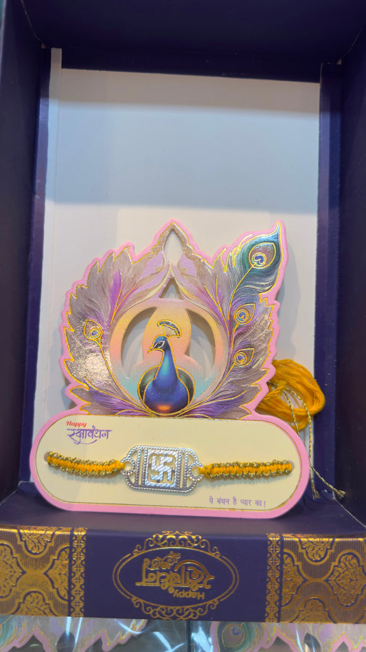 Silver Swastik Rakhi