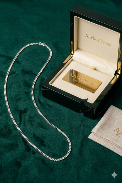 Silver thin navabi Chain – Premium Shine & Comfortable Fit