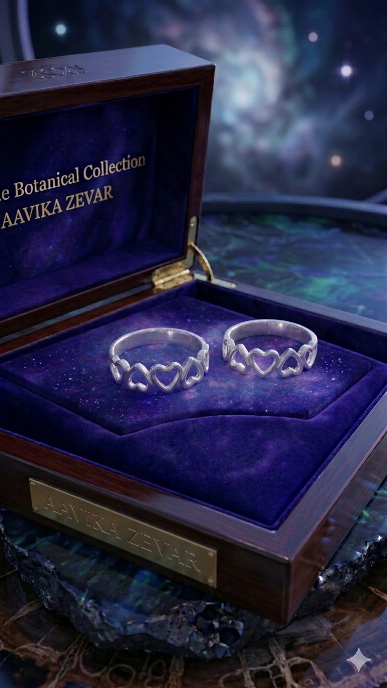 Traditional heart shape Silver Bichiya for Women | italian 925 silver Toe Rings | Adjustable Fit | Everyday Wear