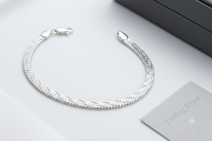 Pure Silver Bracelet for Men | Flexible Snake Pattern | Elegant Casual & Party Wear
