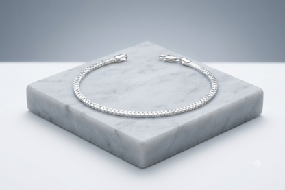 Men’s Silver Bracelet with Interlocked Scale Design | Classic Italian Style | Strong & Stylish