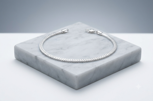 Men’s Silver Bracelet with Interlocked Scale Design | Classic Italian Style | Strong & Stylish