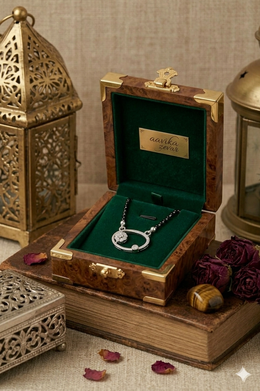 Modern Silver Mangalsutra with Minimal Pendant