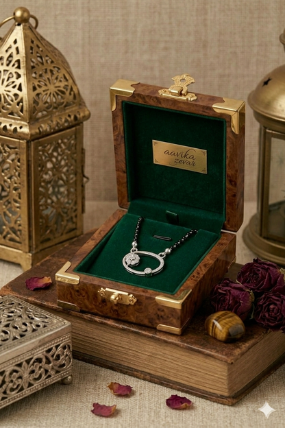 Modern Silver Mangalsutra with Minimal Pendant